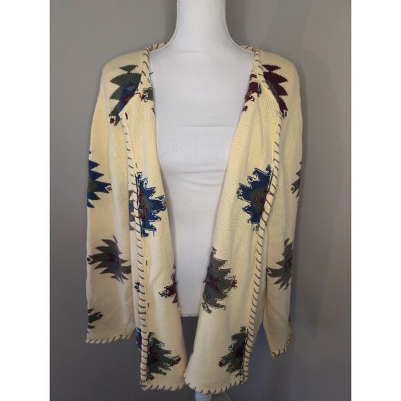 CJ Banks Vintage Aztec southwestern embroidered yellow sweater 3X - Picture 5 of 9